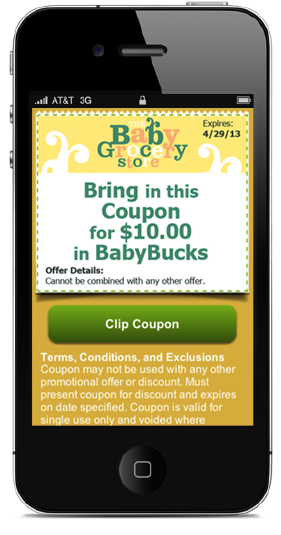 Baby Grocery mobile coupons