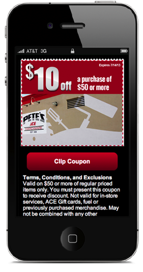 Mobile Coupons Petes Ace Hardware